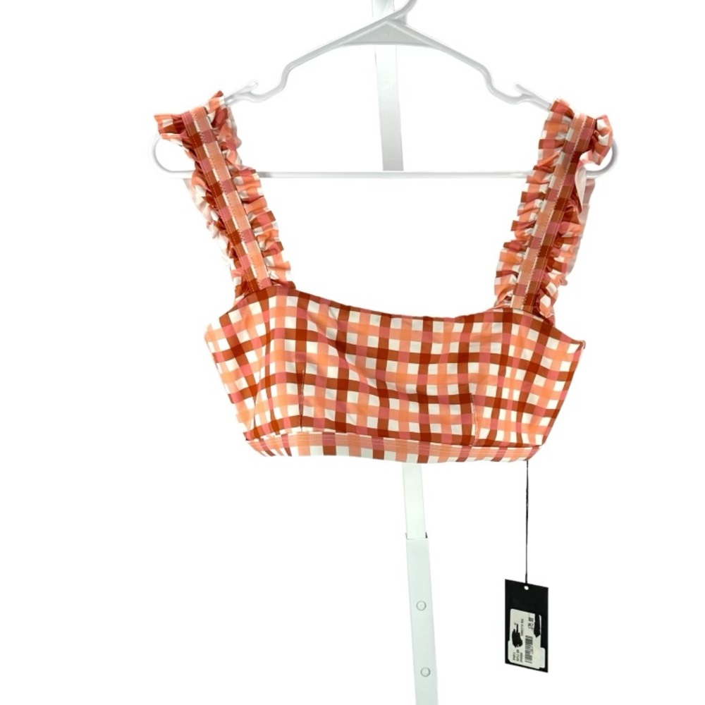 Ephemera | NWT 10 Terracotta Peach Ruffle Bra Swim Top